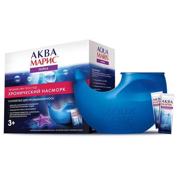 Купить Аква Марис Лейка устройство для промывания носа+морская соль №30, Jadran, Хорватия