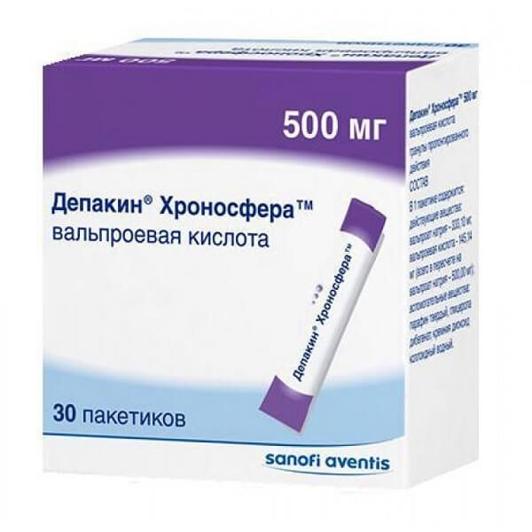 Депакин-Хроносфера гранулы пролонгированного дейсвия пакетики 500мг №30 от Аптека Диалог