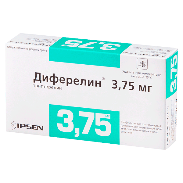 Диферелин лиофилизат для приготовления суспензии 3,75мг+р-ль 2мл