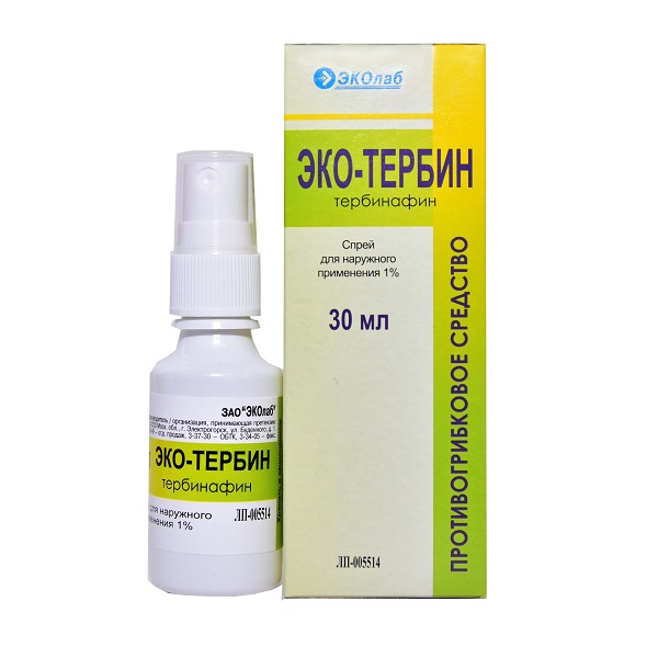 ЭКО-Тербин (спрей д.нар.прим.1% 30мл) экзодерил р р для наруж прим 1% 30мл