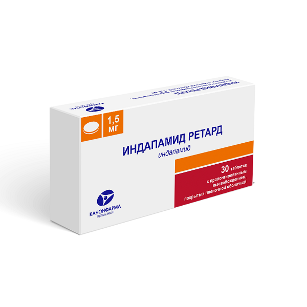 Индапамид ретард таблетки 1,5мг №30 от Аптека Диалог