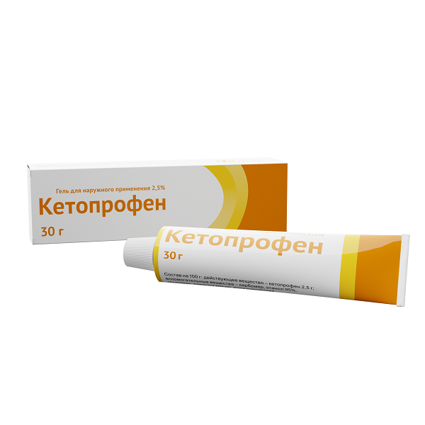 Кетопрофен гель (туба 2,5% 30г) кетопрофен акос гель для наружн прим 5% 100г