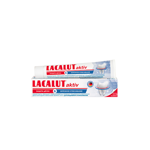 Зубная паста Лакалют ( 50мл Aktiv Бережн. отбеливание и Защита десен) зубная паста лакалют 50мл aktiv укреп