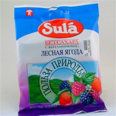Леденцы Sula б/сахара 60г (пак.) (лесная ягода)
