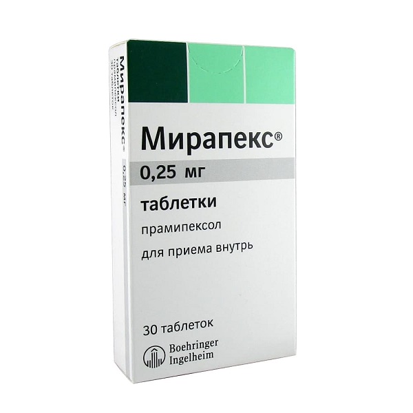 Мирапекс (таб. 0,25мг №30) от Аптека Диалог