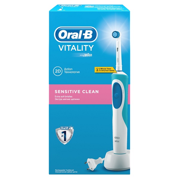 Орал-би электрическая зубная щетка (vitality d12.513s sensitive clean (тип 3757)) от Аптека Диалог