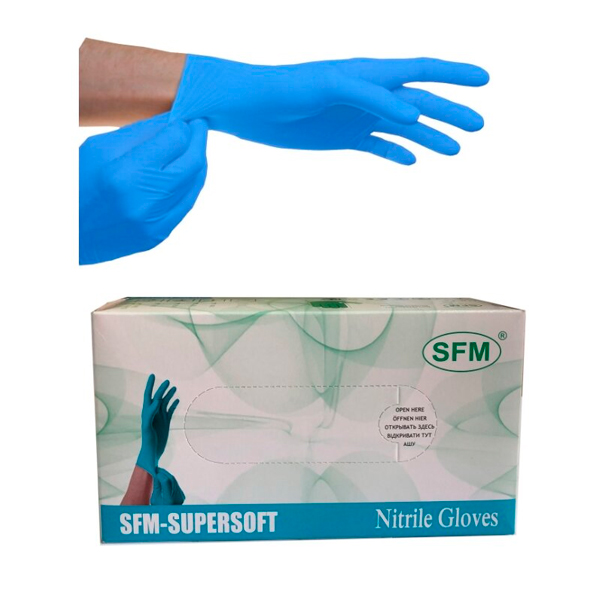 Купить Перчатки SFM Supersoft нитриловые нестерильные S, S.F.M. Hospital Products, Германия