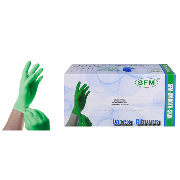 Перчатки SFM латексные нестерильные M (зеленые) от Аптека Диалог