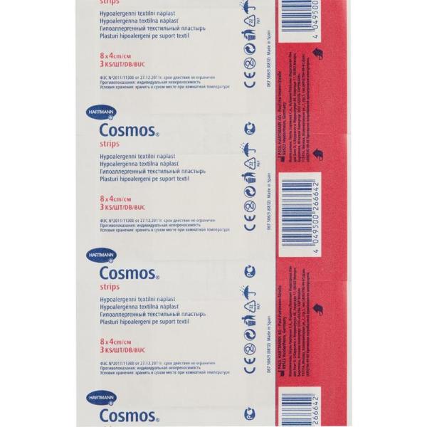 Пластырь COSMOS пластырь-пластинки 8 х 4 см №3 пластырь cosmos пластырь пластинки 6 х 2 см 5