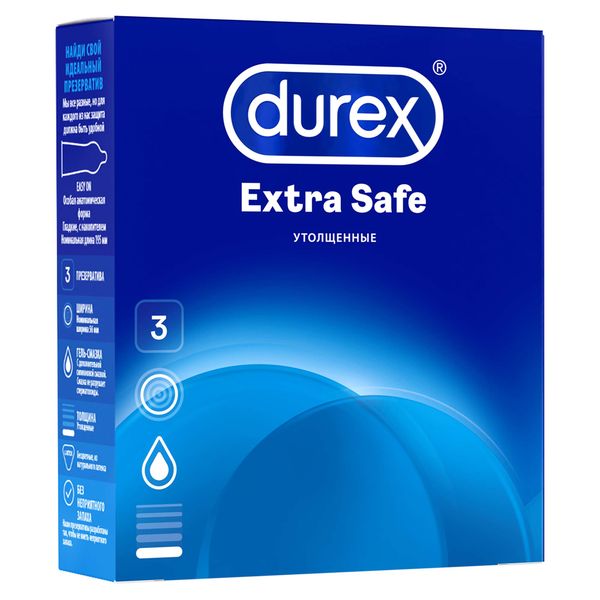Презервативы ДЮРЕКС (№3 экстра сэйф) презервативы дюрекс 3 real feel