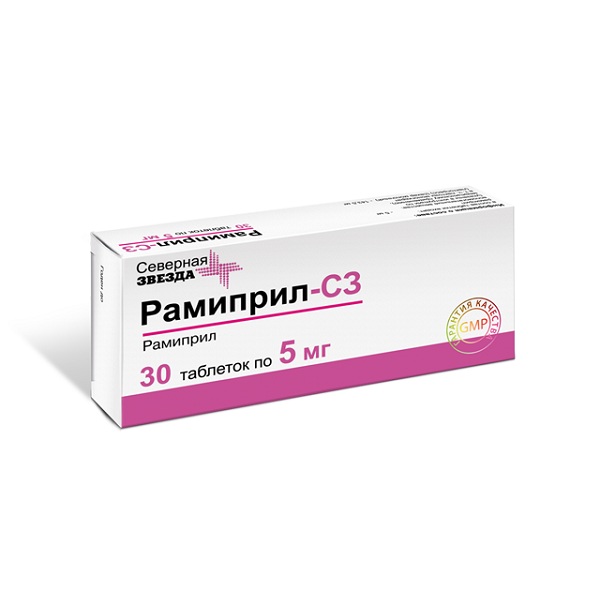 Рамиприл-СЗ (таб. 5мг №30) рамиприл акрихин таблетки 5мг 30