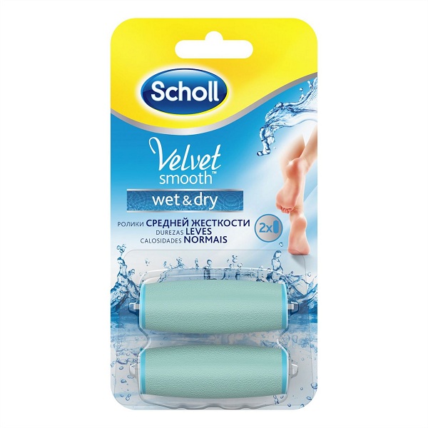 Купить Шолль насадки сменные роликовые velvet smooth wet dry №2, Reckitt Benckiser, Великобритания