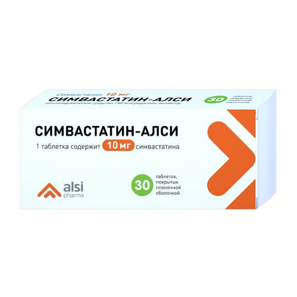 Симвастатин-АЛСИ (таб.п п/о 10мг №30)