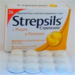 Стрепсилс таблетки для рассасывания №36 (Мед-Лимон) стрепсилс таблетки для рассасывания 36 с вит с апельсиновые