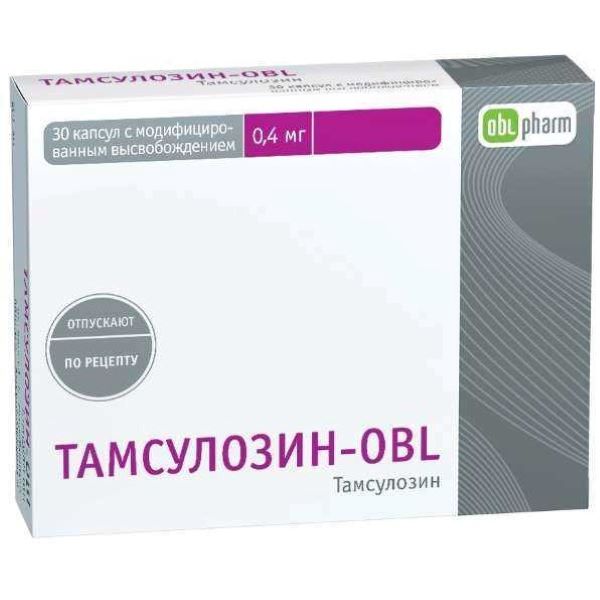 Тамсулозин-OBL (капс.с модиф.высв.0,4мг №30) тамсулозин канон таб с пролонг высв п пл об 0 4мг 30
