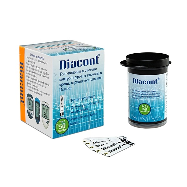Тест-полоски к глюкометру diacont №50 от Аптека Диалог