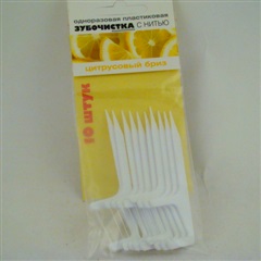 Зубочистка с нитью (лимонный бриз №10)