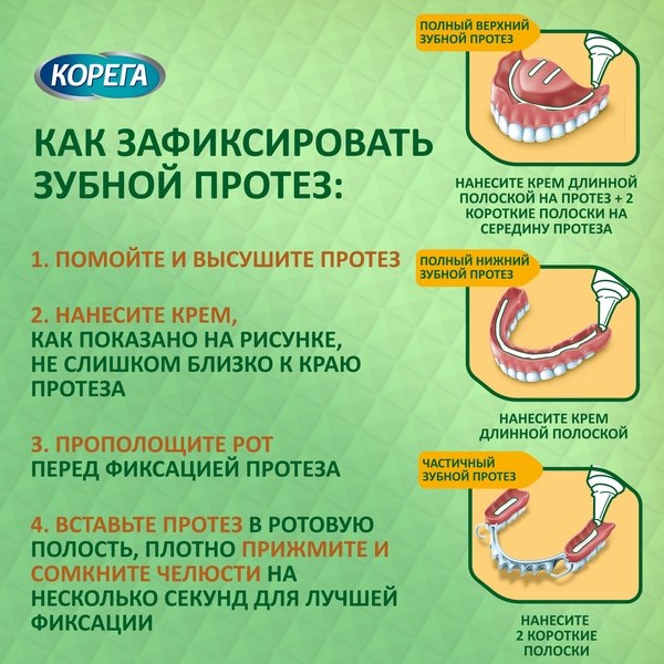 Корега Professional Нежная мята, крем для фиксации зубных протезов, длительная свежесть 40г