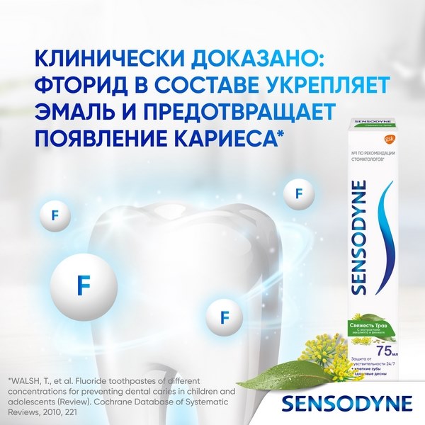 Зубная паста Sensodyne Свежесть Трав для чувствительных зубов с экстрактом трав 75мл