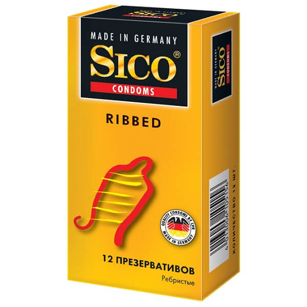 Презервативы SICO (№12 (желтые) ребристые Ribbed)