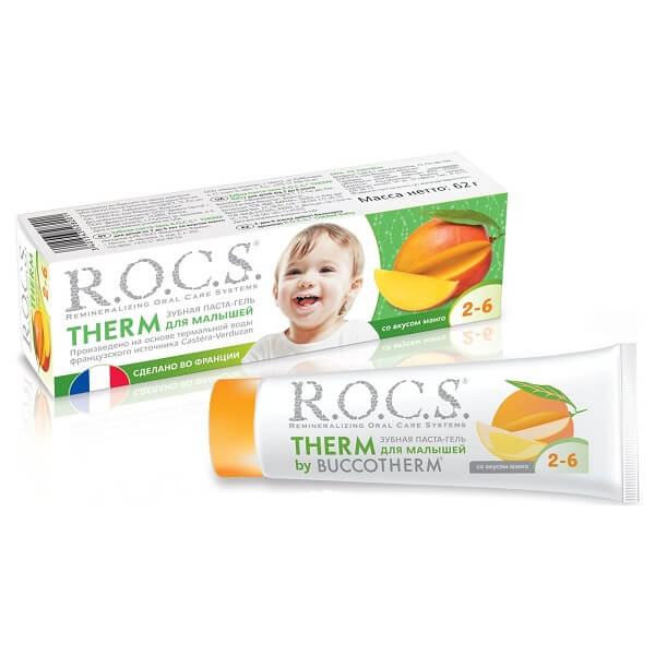 Рокс зубная паста-гель therm для детей 2-6 лет со вкусом Манго 56г
