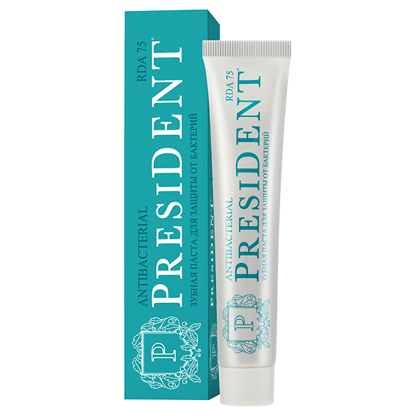 Зубная паста «Президент» (туба 50мл Антибактериал)
