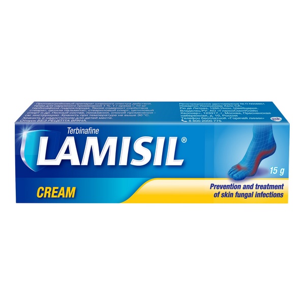 Ламизил Крем для лечения грибка стопы, крем 1% 15г