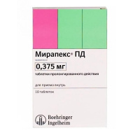 Мирапекс ПД (таб.пролонг.дейст.0,375мг №10)