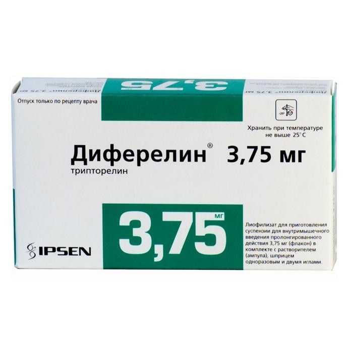 Диферелин лиофилизат для приготовления суспензии 3,75мг+р-ль 2мл