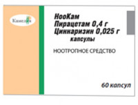 Ноокам (Пирацетам+Циннаризин) (капс. 400мг+25мг №60)