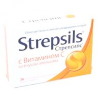 Стрепсилс таблетки для рассасывания №36 (с Вит. С/апельсиновые)