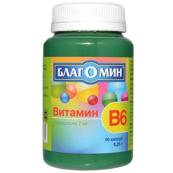 Благомин Витамин В6 (пиридоксин) (капс. 250мг №90)