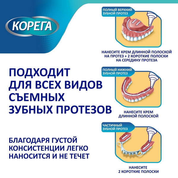 Корега Экстра Сильный Мятный, крем для фиксации зубных протезов 40г