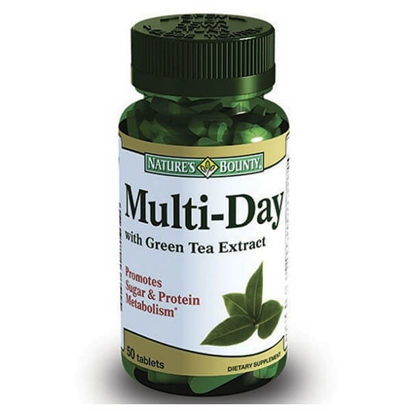 Нэйчес баунти витаминный комплекс мультидэй с экстрактом зеленого чая таблетки №50