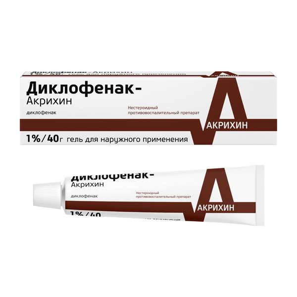 Диклофенак-Акрихин гель 1% 40г