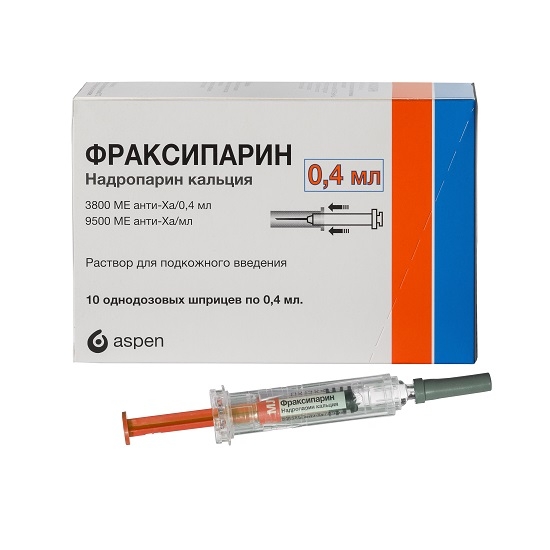 Фраксипарин (шприц 3800МЕ/мл анти-ХА(9,5тысМЕ) 0,4мл №10)
