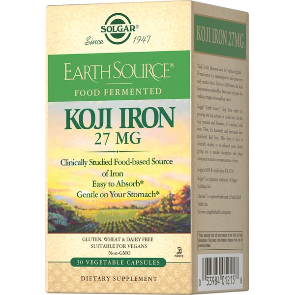 Солгар железо 27 мг в ферм. культуре Коджи капс №30