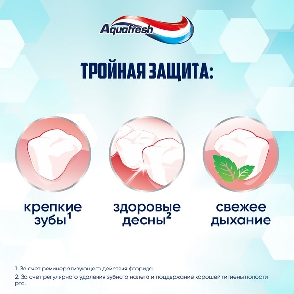 Зубная паста детская Aquafresh Мои большие зубки от 6 до 8 лет с фтором для укрепления зубов 50мл