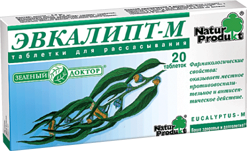 Эвкалипт-М Зеленый доктор таблетки для рассасывания №20