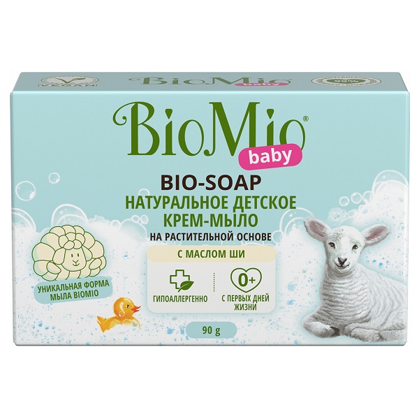 Детское крем-мыло BioMio Baby с маслом ши с первых дней жизни, 90 г