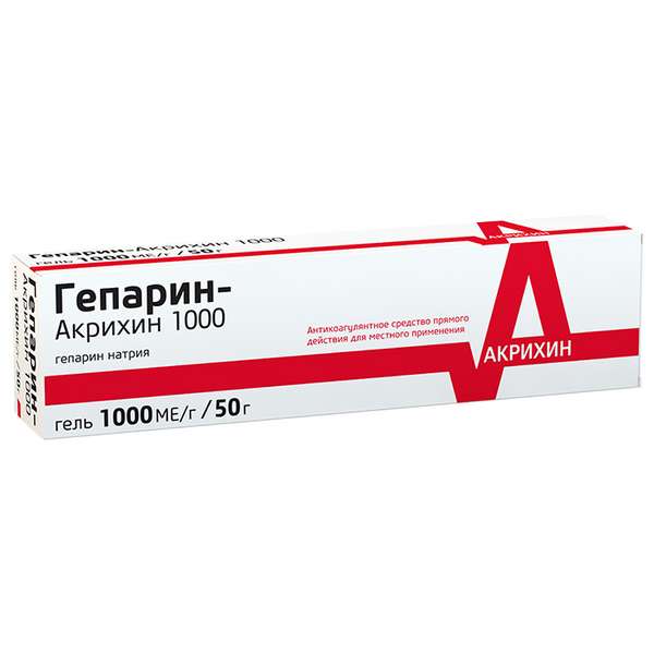 Гепарин-Акрихин гель 1000ЕМ/г 50г