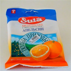 Леденцы Sula б/сахара 60г (пак.) (апельсин)