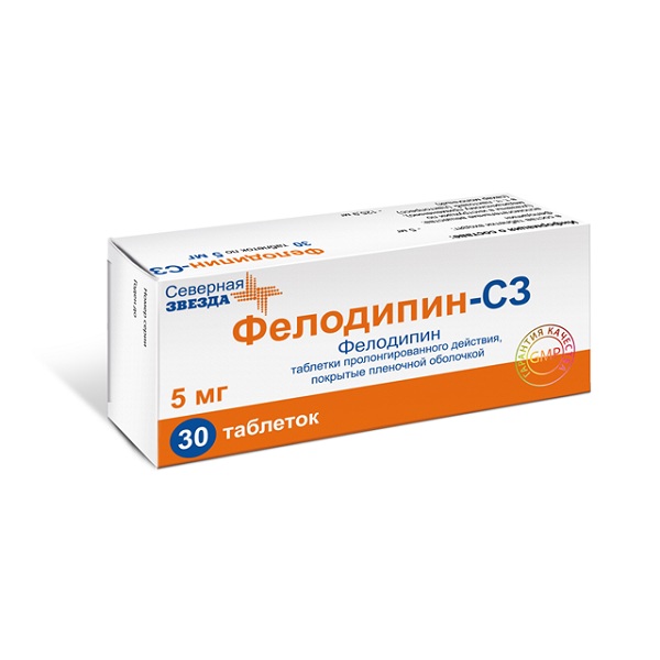 Фелодипин-СЗ (таб.п/о прол.д.5мг №30) -  , цена в аптеках .