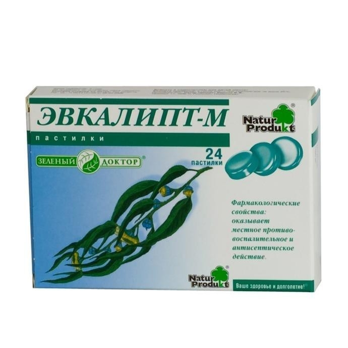 Эвкалипт-М Зеленый доктор таблетки для рассасывания №24