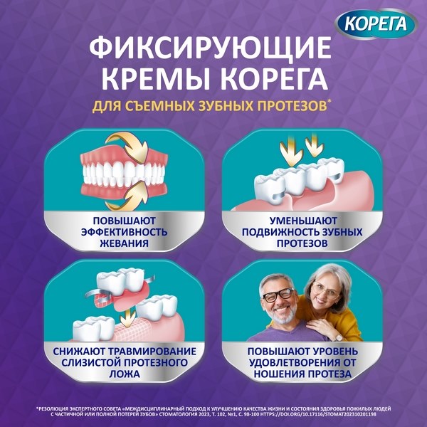 Корега Professional Комплексная защита крем для фиксации съемных зубных протезов до 12 часов 40г