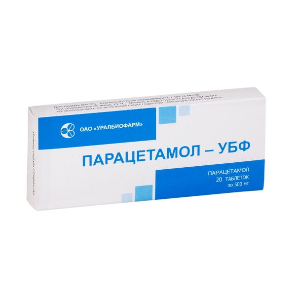Парацетамол-УБФ таблетки 500мг №20