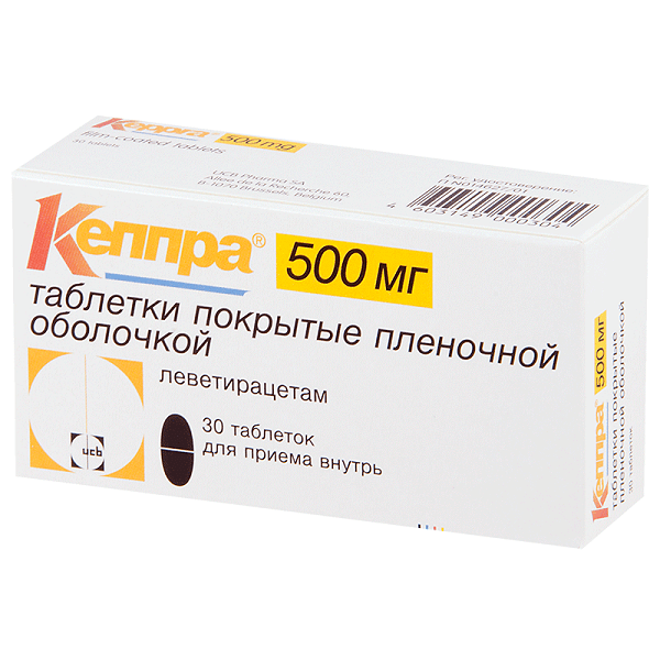 Кеппра таблетки 500мг №30